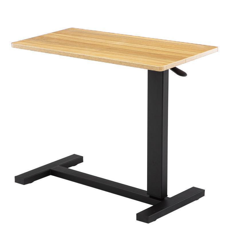 ベッドサイドテーブル 昇降式#1499 介護テーブル キャスター付き ブラウン拍卖