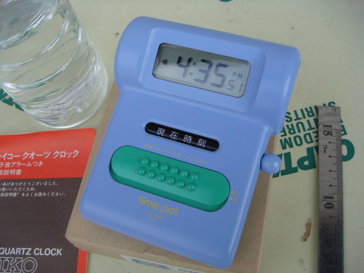 デッドストック セイコー 目覚まし時計 time pot DA552L コンパクト ダンダントーン アラーム りゅうず 動品 元箱付き 美品 WG0517拍卖