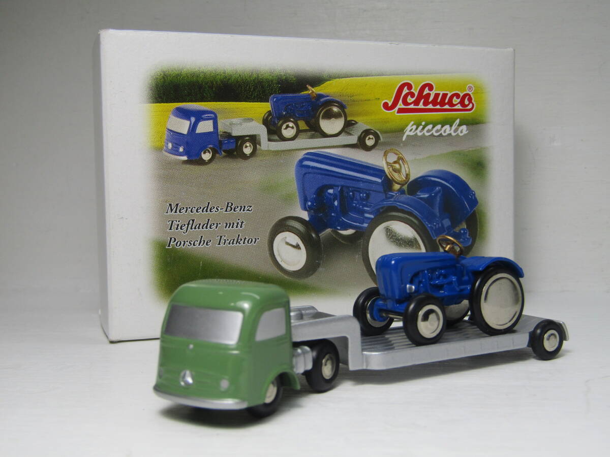 Schuco Piccolo 1/90 BENZ ベンツ Tieflader mit トランスポーター ポルシェ トラクター シュコー ピッコロ 当時物 ヴィンテージ ドイツ 拍卖