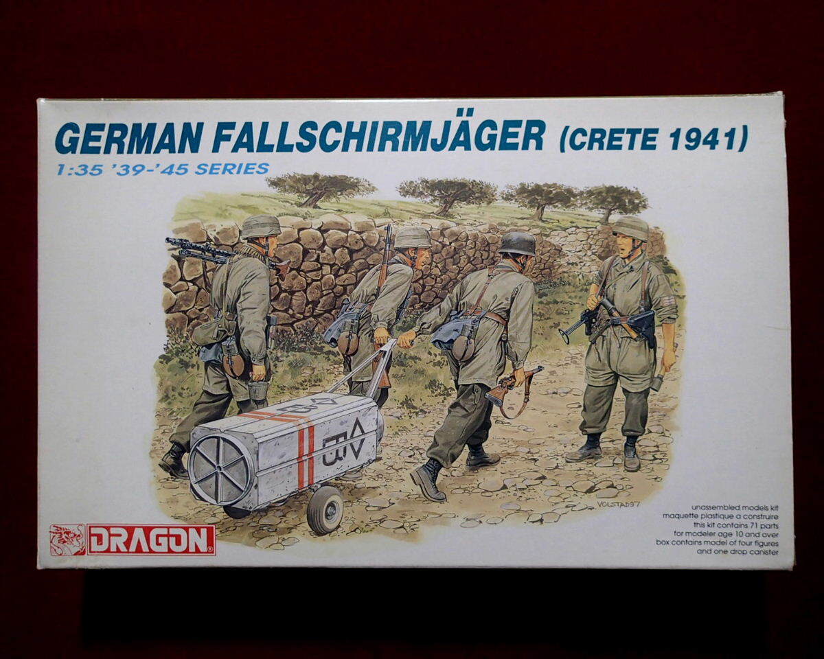 ★ドラゴン(6070) 1/35 ドイツ空軍 降下猟兵(4体入/コンテナ付) メルクール作戦 クレタ島 1941(クリックP:185円他)拍卖