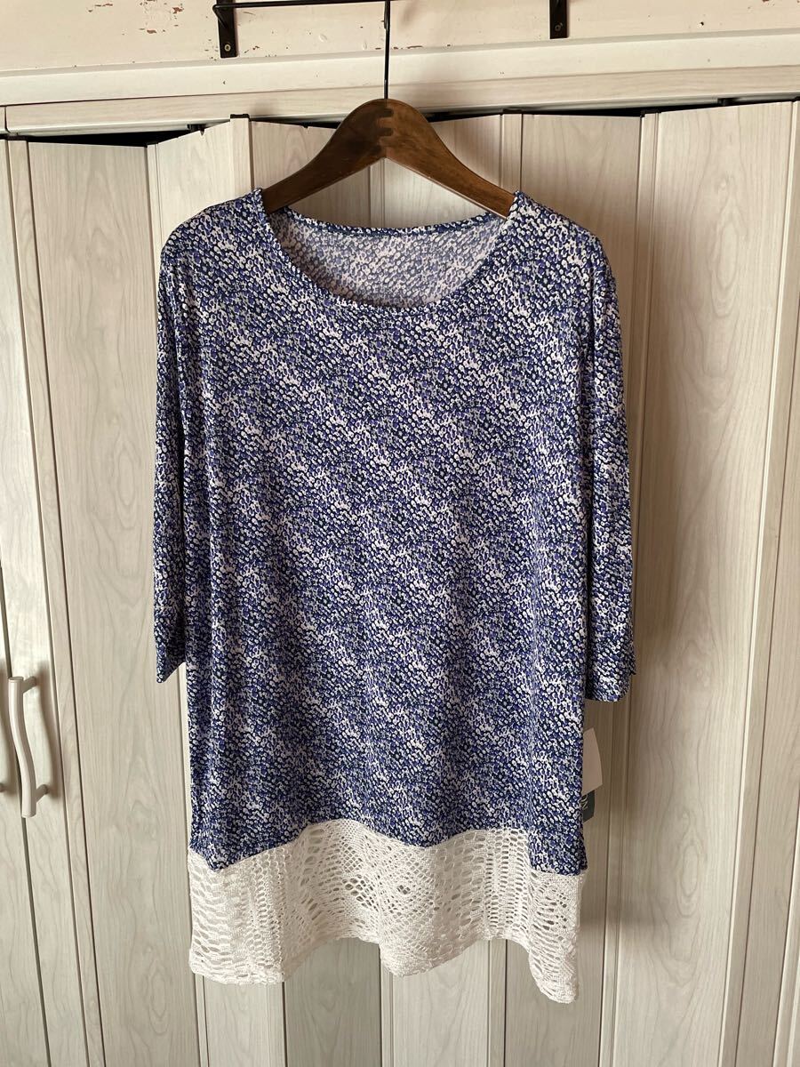 ◆KUREYON/ブルー系小花柄のチュニック/新品◆w拍卖