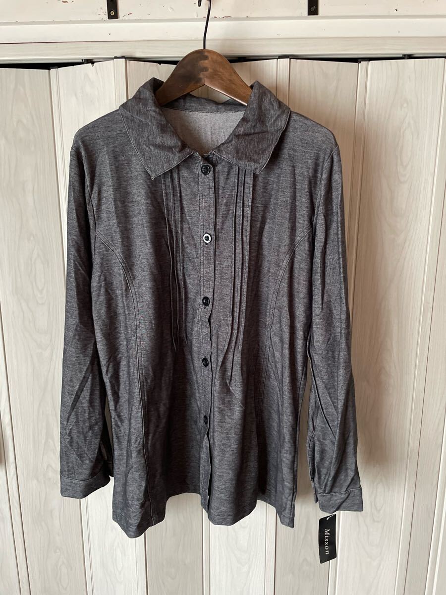 ◆Misson/グレーのカットソーシャツ/新品◆r拍卖