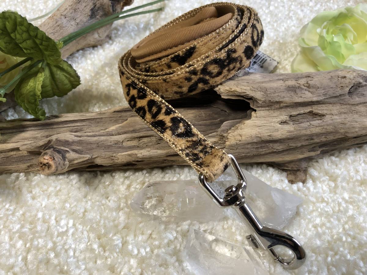 ★同梱お得★小型犬リード-№32・ソフティー・ヒョウ柄・ブラウン♪拍卖