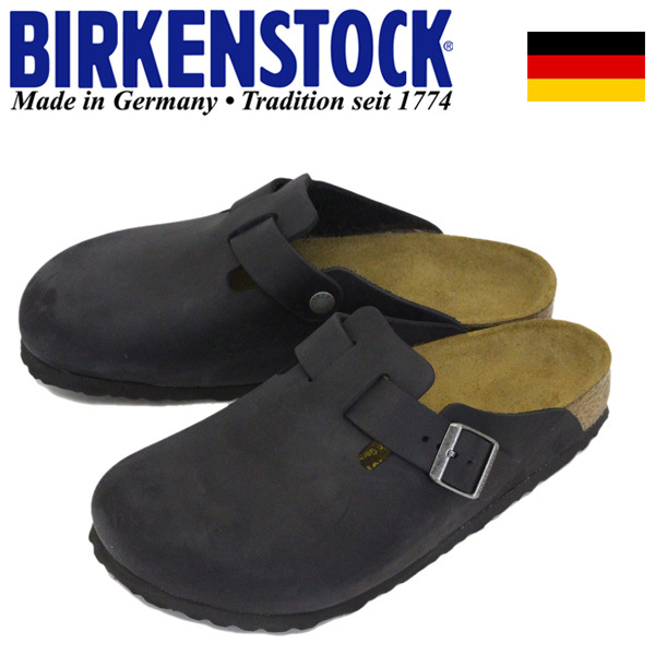 BIRKENSTOCK (ビルケンシュトック) GC059461 BOSTON ボストン レザー サンダル レギュラー(幅広) BLACK BI102 43-約28.0cm拍卖