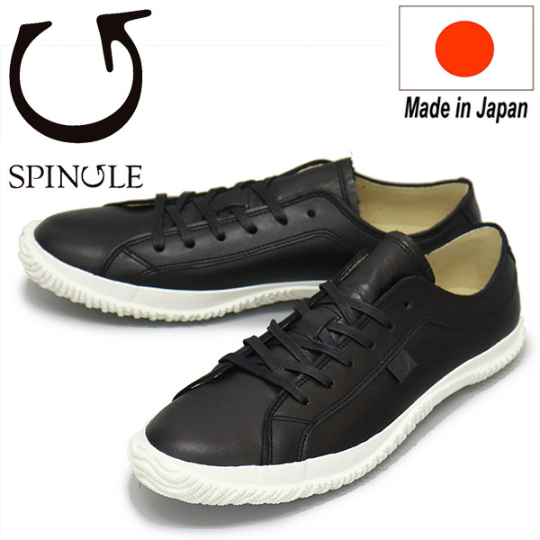 SPINGLE (スピングル) SP-105 カーフレザースニーカー 日本製 05Black SP014 LL-27.5cm拍卖