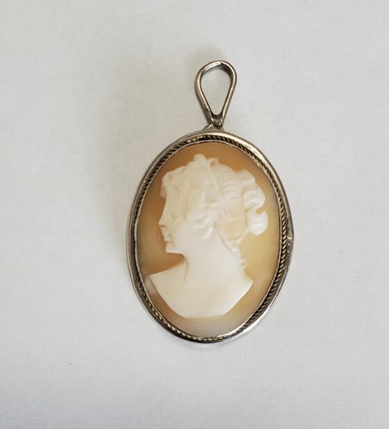 SILVER 800 シルバー800刻印 カメオ ペンダントトップ アンティーク レディース アクセサリー 3g ヴィンテージ拍卖