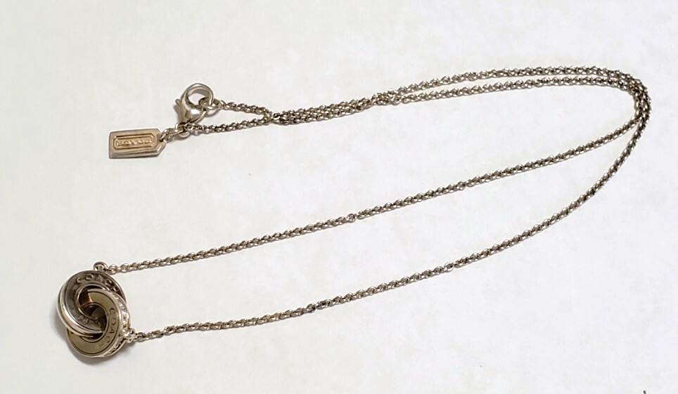 ●COACH コーチ●SILVER 925 シルバー925刻印 ペンダントトップ ネックレス レディース ブランドアクセサリー 44㎝ 8,8g 美品拍卖