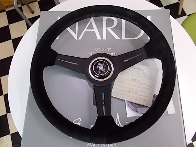 NARDI ナルディ Classic レザー N343 スエードレザー&ブラックスポーク 340mm 送料無料拍卖
