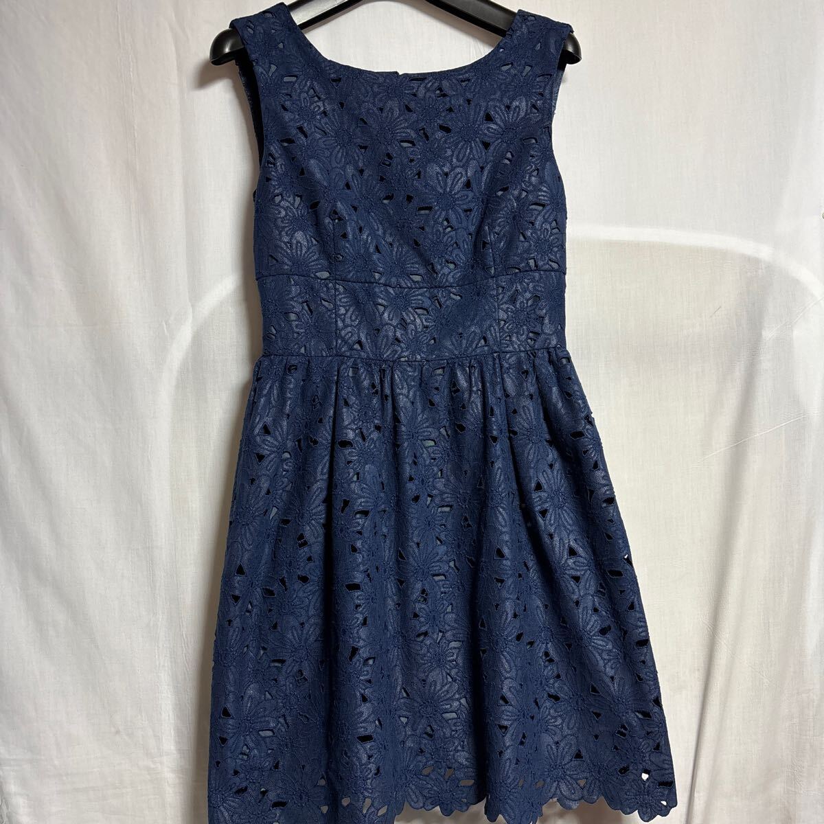 リランドチュール Rirandture ワンピース ノースリーブ 刺繍 紺色 1 25-0715ato 拍卖