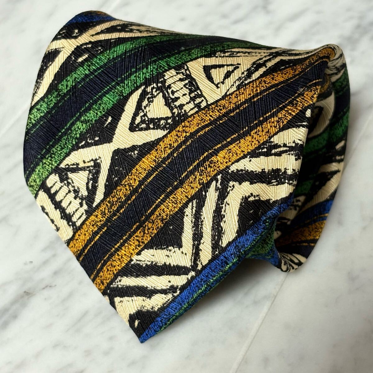 999円~ MISSONI ネクタイ マルチカラー ストライプ 総柄 (GB6)拍卖