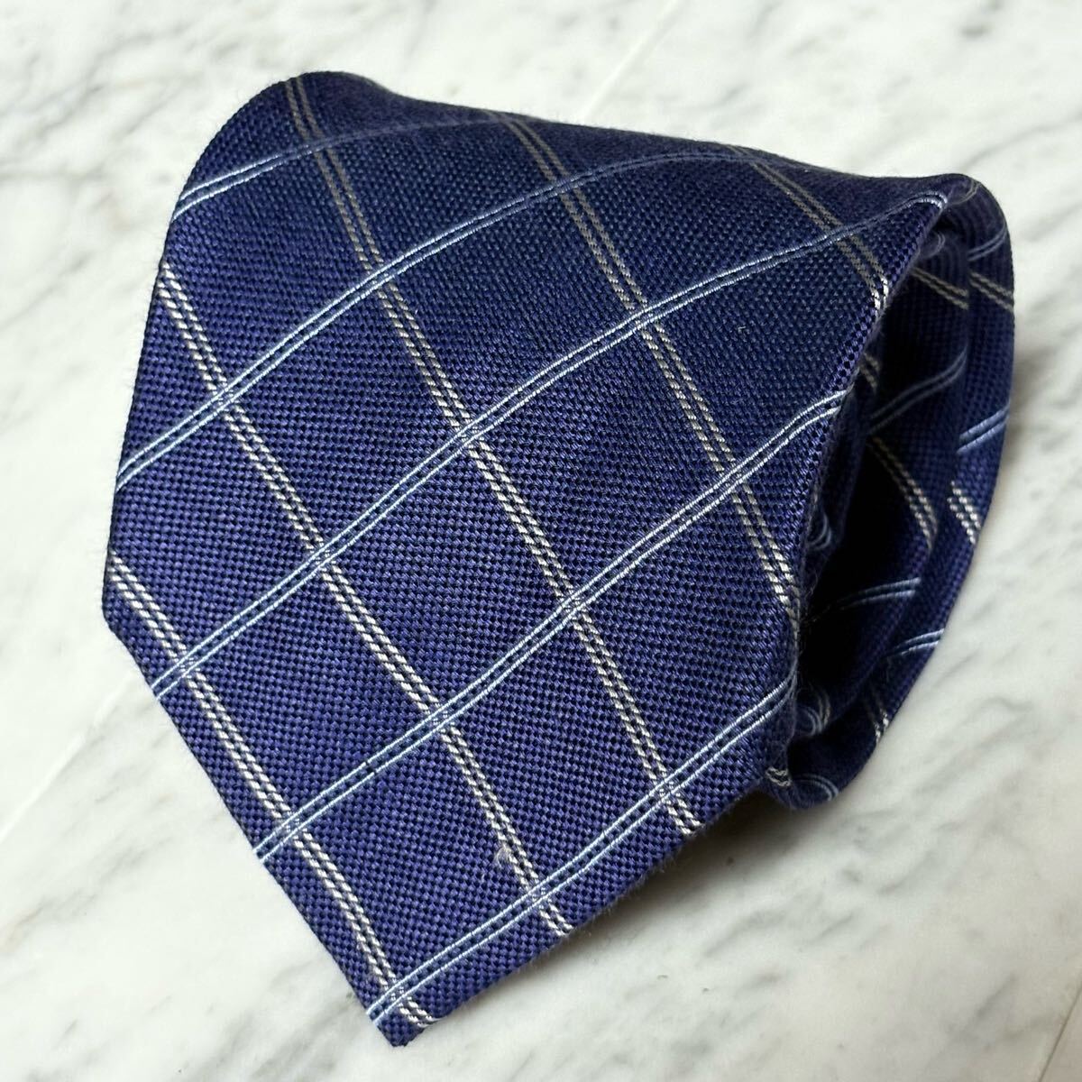 999円~ Brooks Brothers ネクタイ ネイビー チェック柄 (B1)拍卖