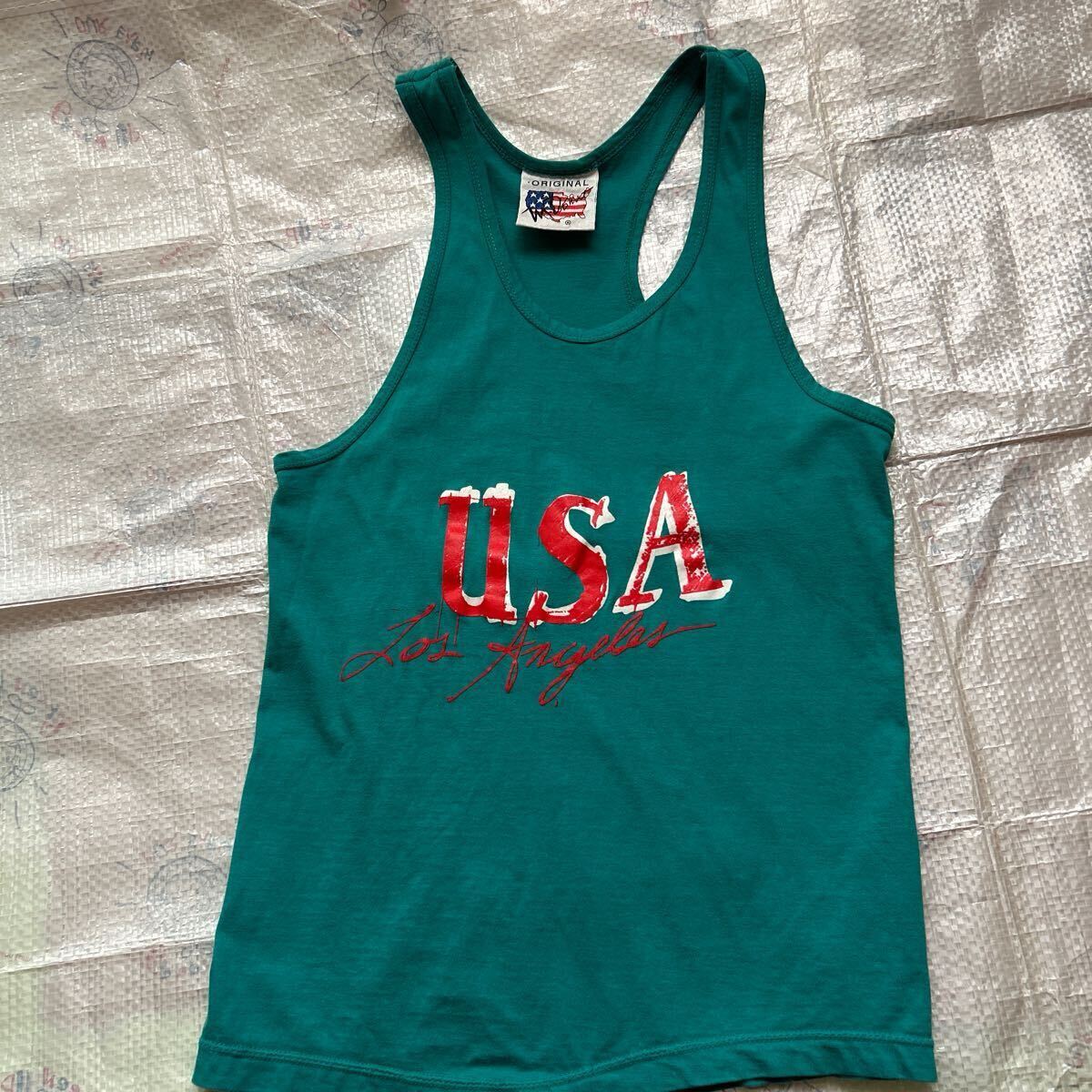 タンクトップ USA製 ビンテージ トップス 90sビンテージ プリントタンクトップ アメカジ ノースリーブ拍卖