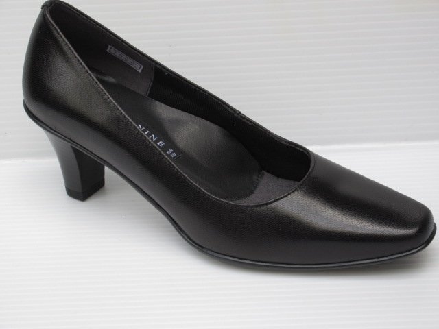 即決 22.0 NINEDININE 7000 黒 ナインデナイン 婦人 レディース 本革 日本製 就職活動 冠婚葬祭 お葬式 フォーマル プレーン パンプス拍卖