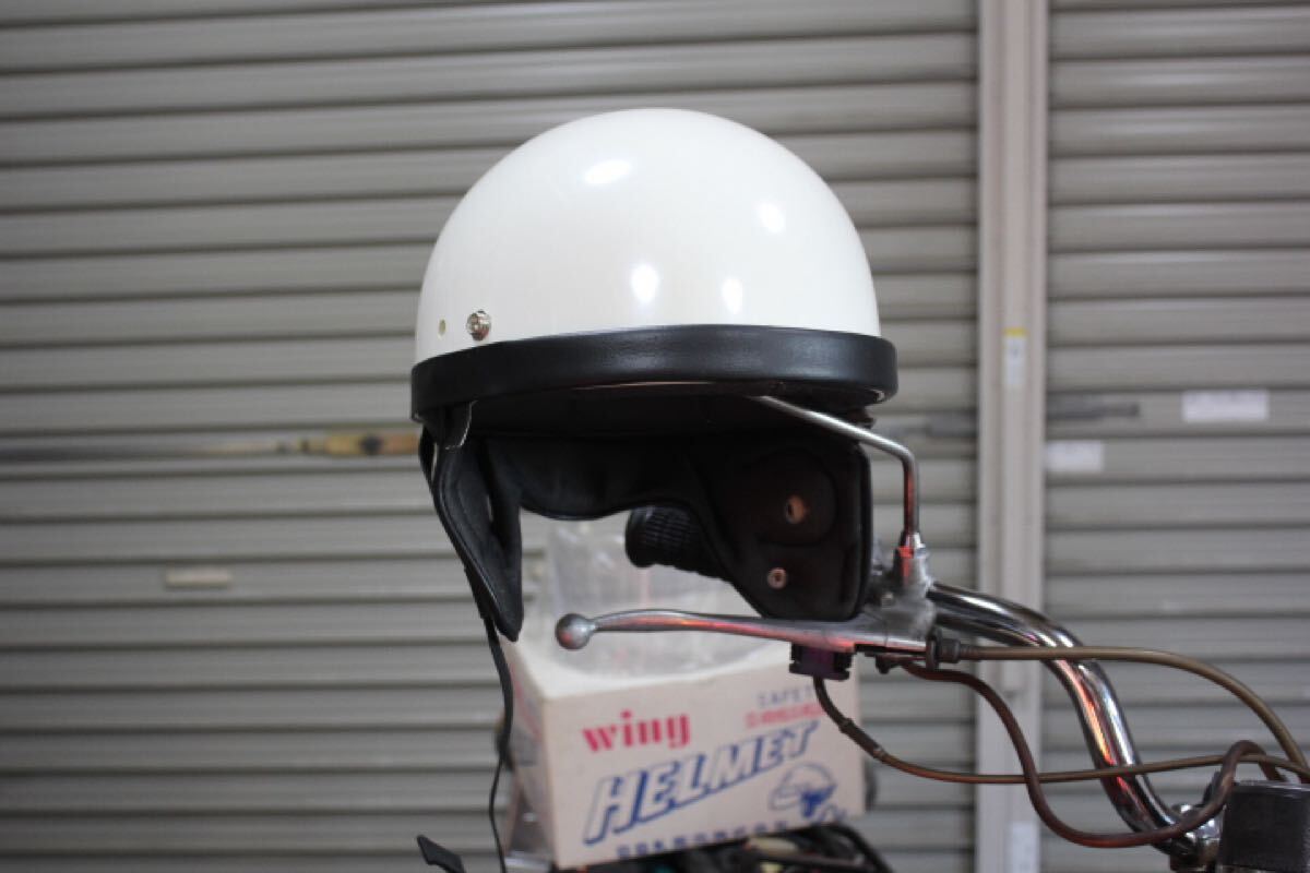 送料無料 新品未使用 OGK ビンテージ ハーフ ヘルメット 日本製 当時物 立花 カフェレーサー ハーレー レトロ拍卖