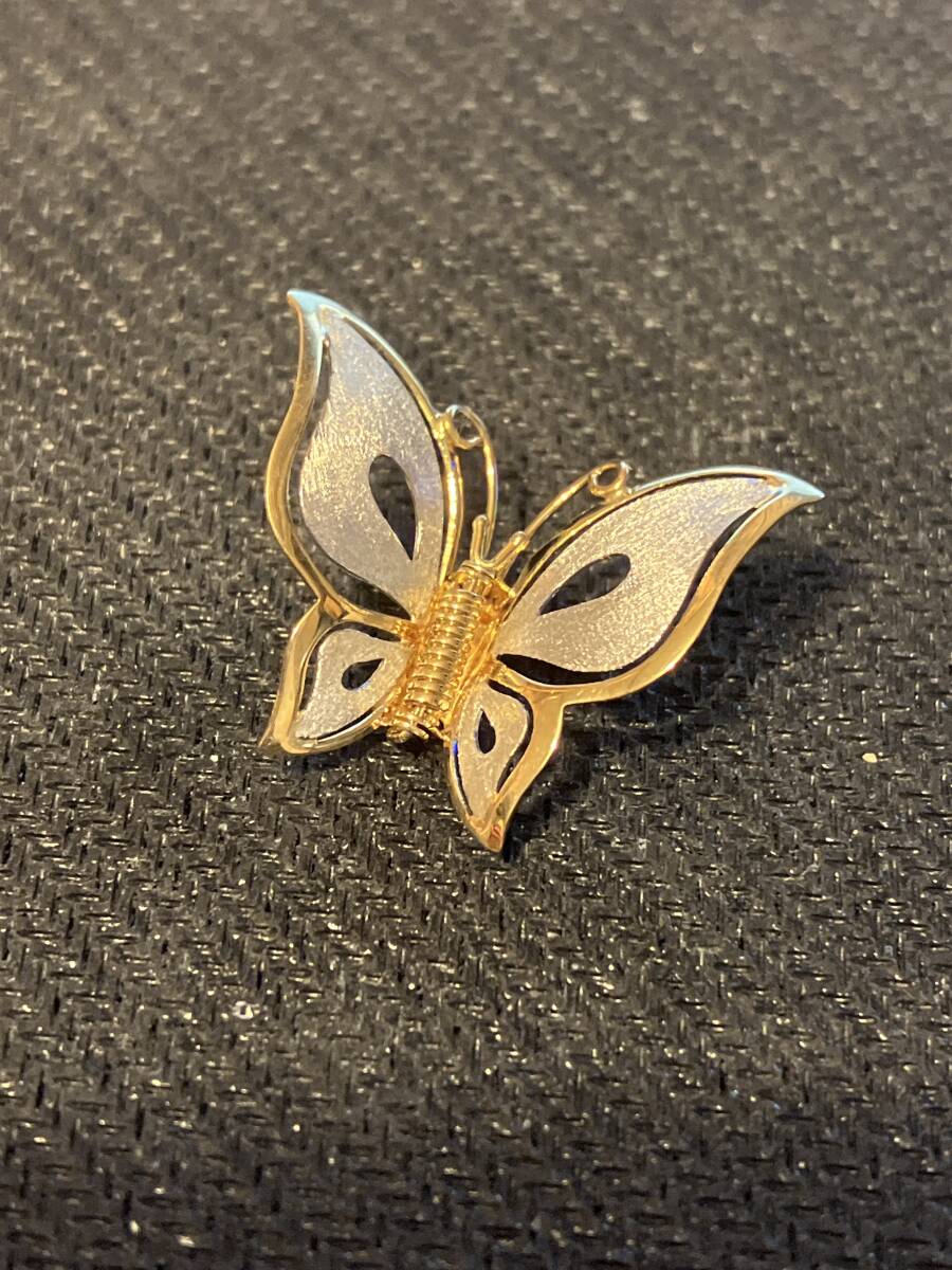 A K18 PT900 コンビ 蝶 ペンダントトップ 18金 プラチナ1.97g拍卖