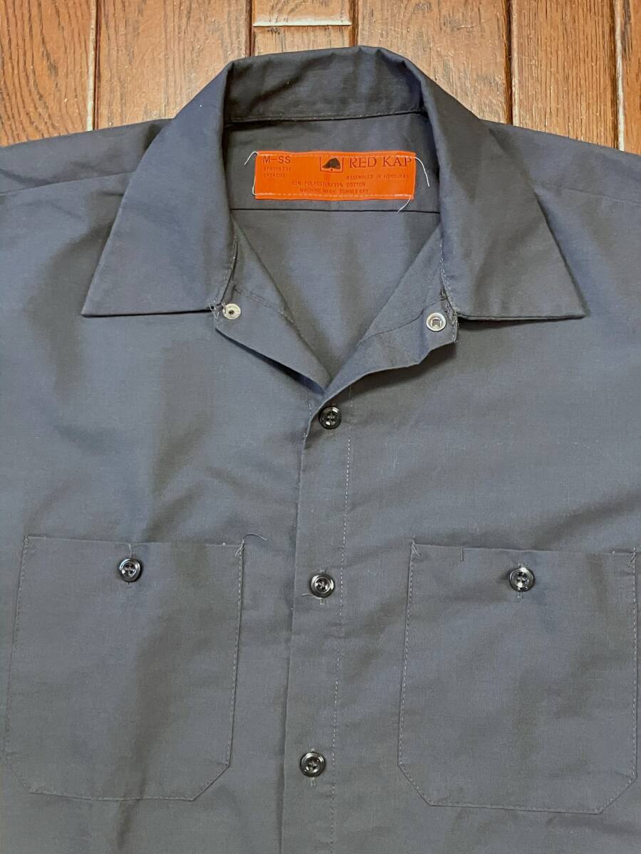レッドキャップ REDKAP 半袖 ワークシャツ チャコールグレー M 検索 バイカー チカーノ スケーター スケボー 作業着拍卖