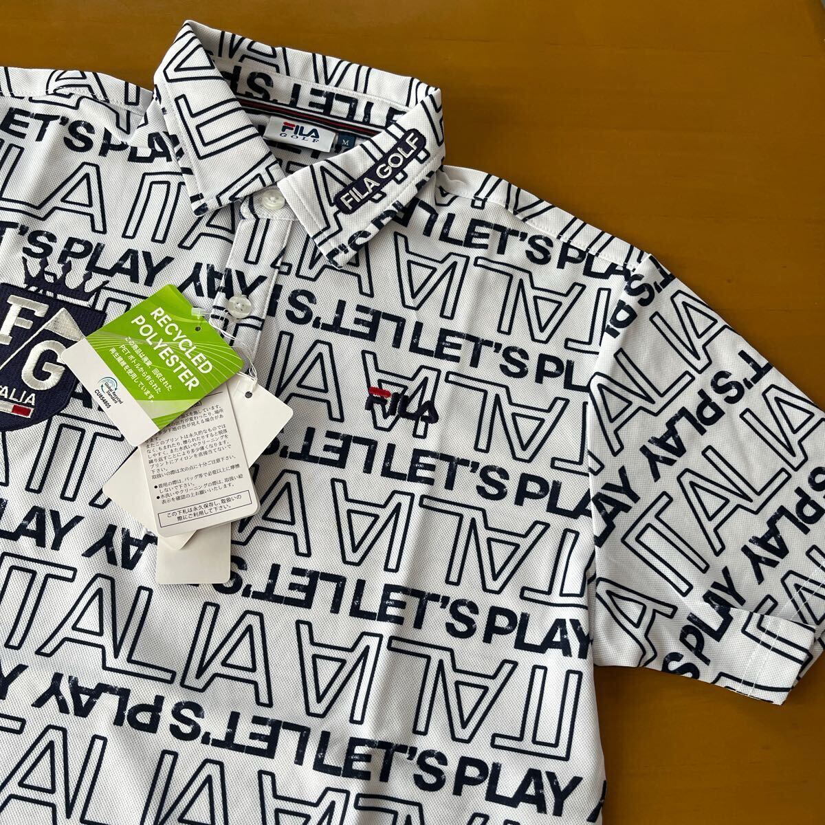 Mサイズ 新品FILAGOLF フィラゴルフ 夏の多機能総ロゴ半袖ポロシャツ UV 吸水速乾 サラッと快適拍卖