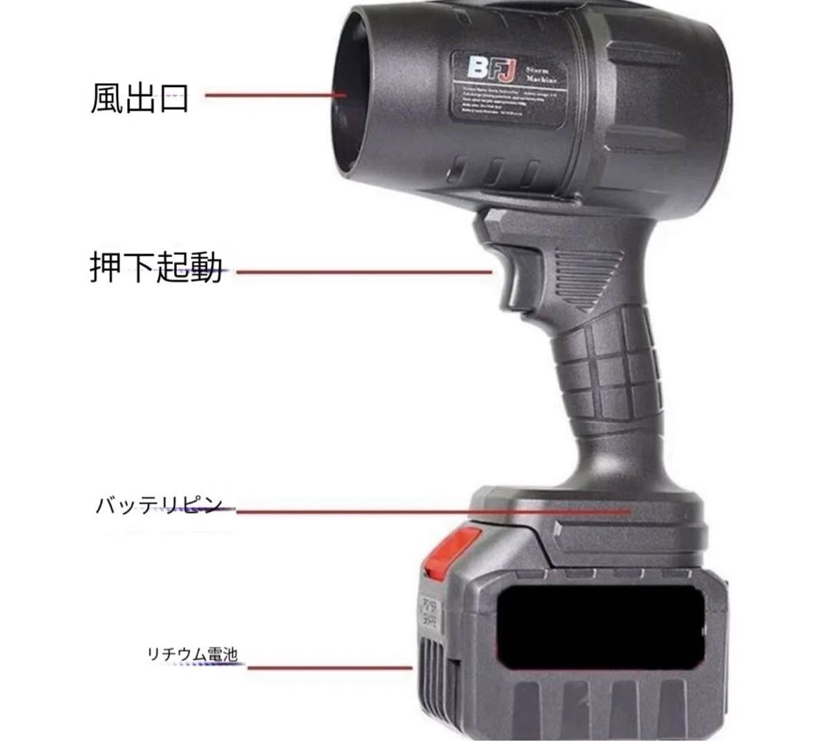 【中古未使用品】 送風機 洗車 バッテリー ブロワー 併用 充電式ブロワーファン ジェットドライブロワー 電動 高速回転拍卖