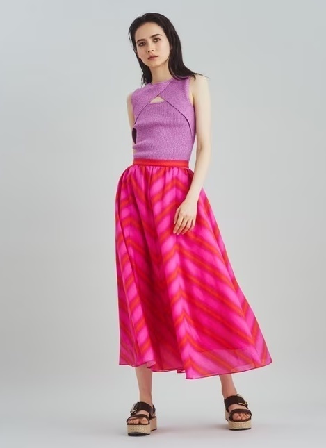 新品 定価4万 グレースコンチネンタル タイダイ マキシスカート ピンク拍卖