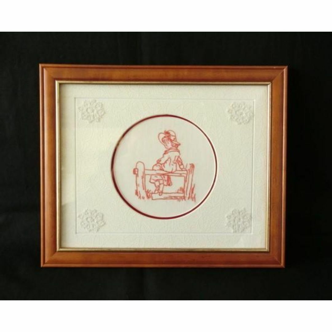 アンティーク 女の子刺繍の額 宅急便コンパクトで480円拍卖