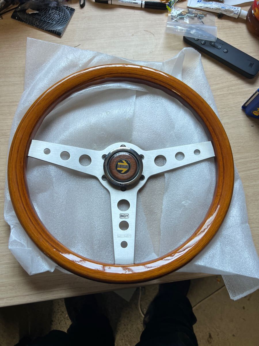中古!当時物!1980年代!MOMO インディ 希少サイズ!345mm!送料無料!ウッドホーンボタン付き!拍卖
