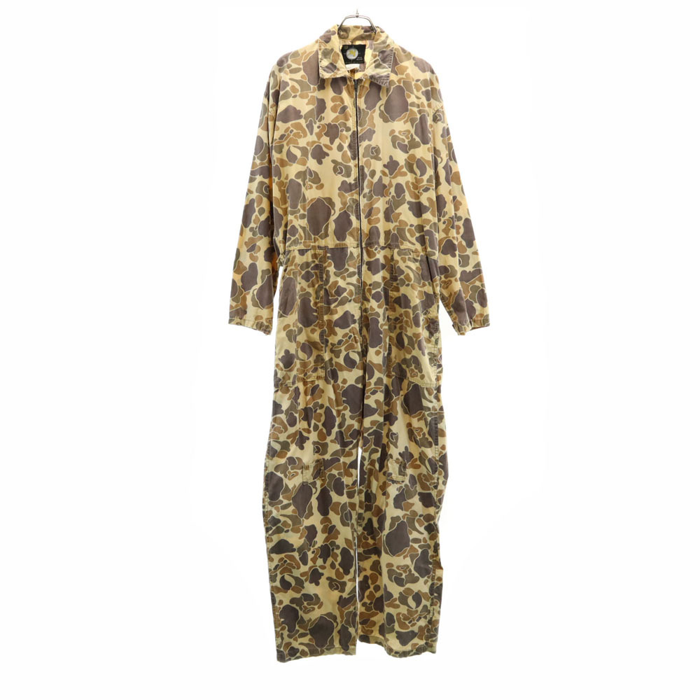 Sears シアーズ 60s 70s ダックハンターカモ 長袖 つなぎ ベージュ オールインワン 迷彩 TALONジップ オールド ヴィンテージ メンズ拍卖