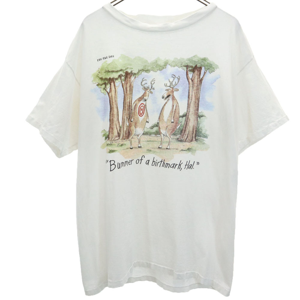 THE FAR SIDE ファーサイド 80s 半袖 シングルステッチ Tシャツ ホワイト ファーサイド メンズ拍卖