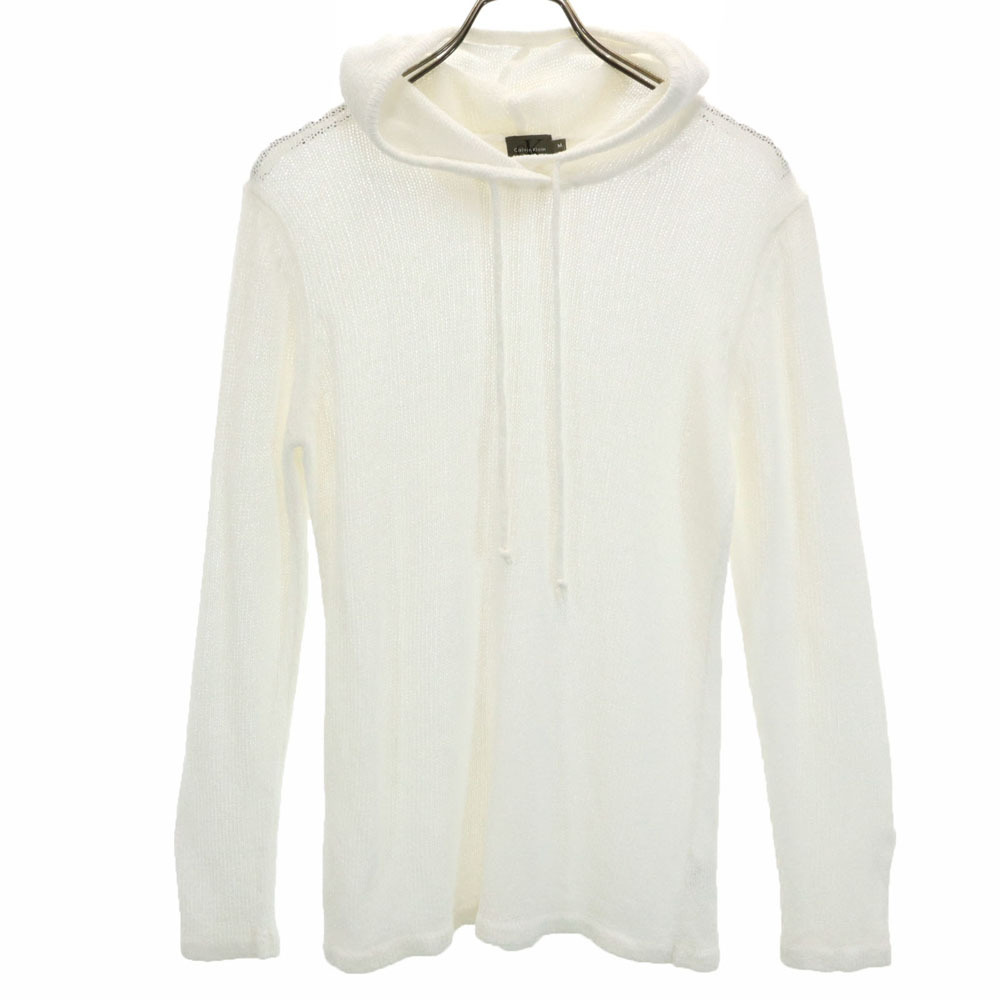 Calvin klein カルバンクライン リネンブレンド 長袖 パーカー M ホワイト系 プルオーバー レディース拍卖