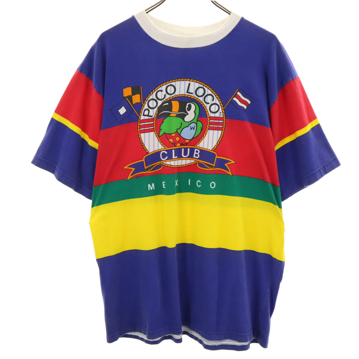 POCO LOCO CLUB ポコロコクラブ 90s オールド ボーダー柄 半袖 Tシャツ L メンズ拍卖