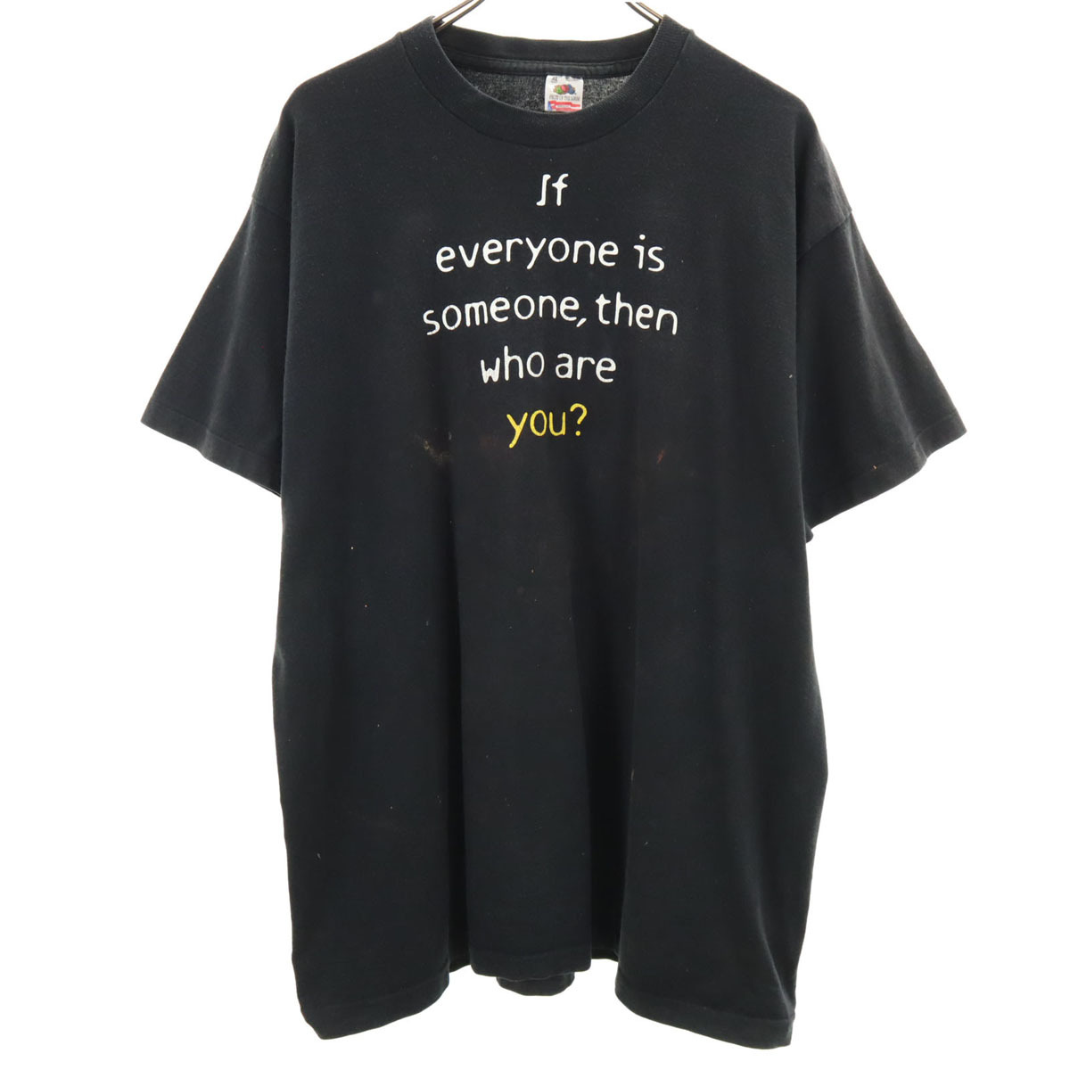 FRUIT OF THE LOOM フルーツオブザルーム 90s USA製 オールド 半袖 Tシャツ XL ブラック メンズ拍卖