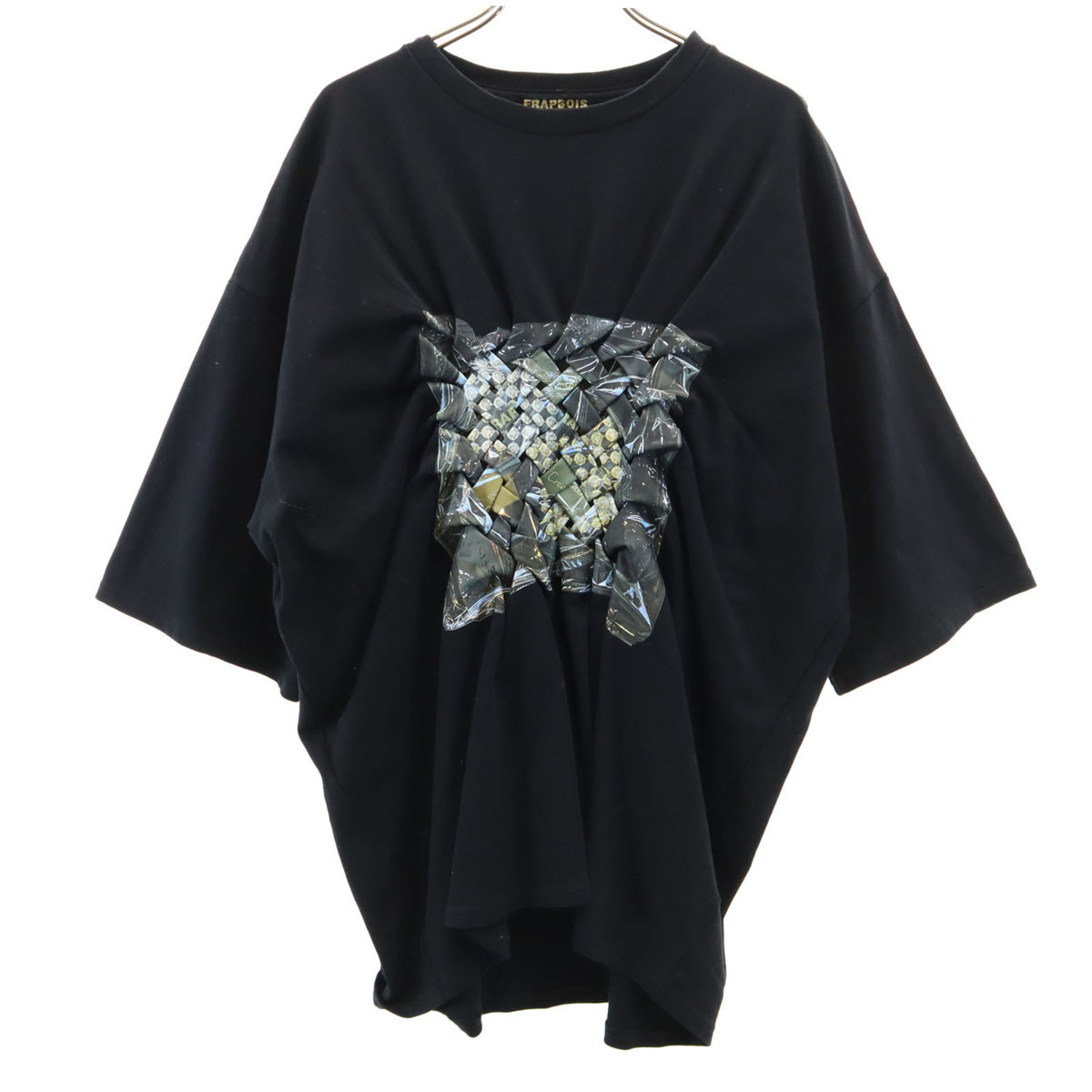 FRAPBOIS フラボア フォトプリント 半袖 ハンドスモック加工 カットソー 1 ブラック レディース拍卖