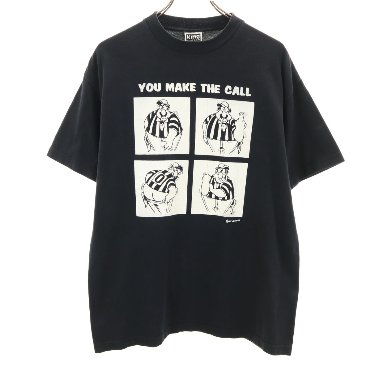 King cotton キングコットン 90s USA製 オールド 半袖 Tシャツ L ブラック メンズ拍卖