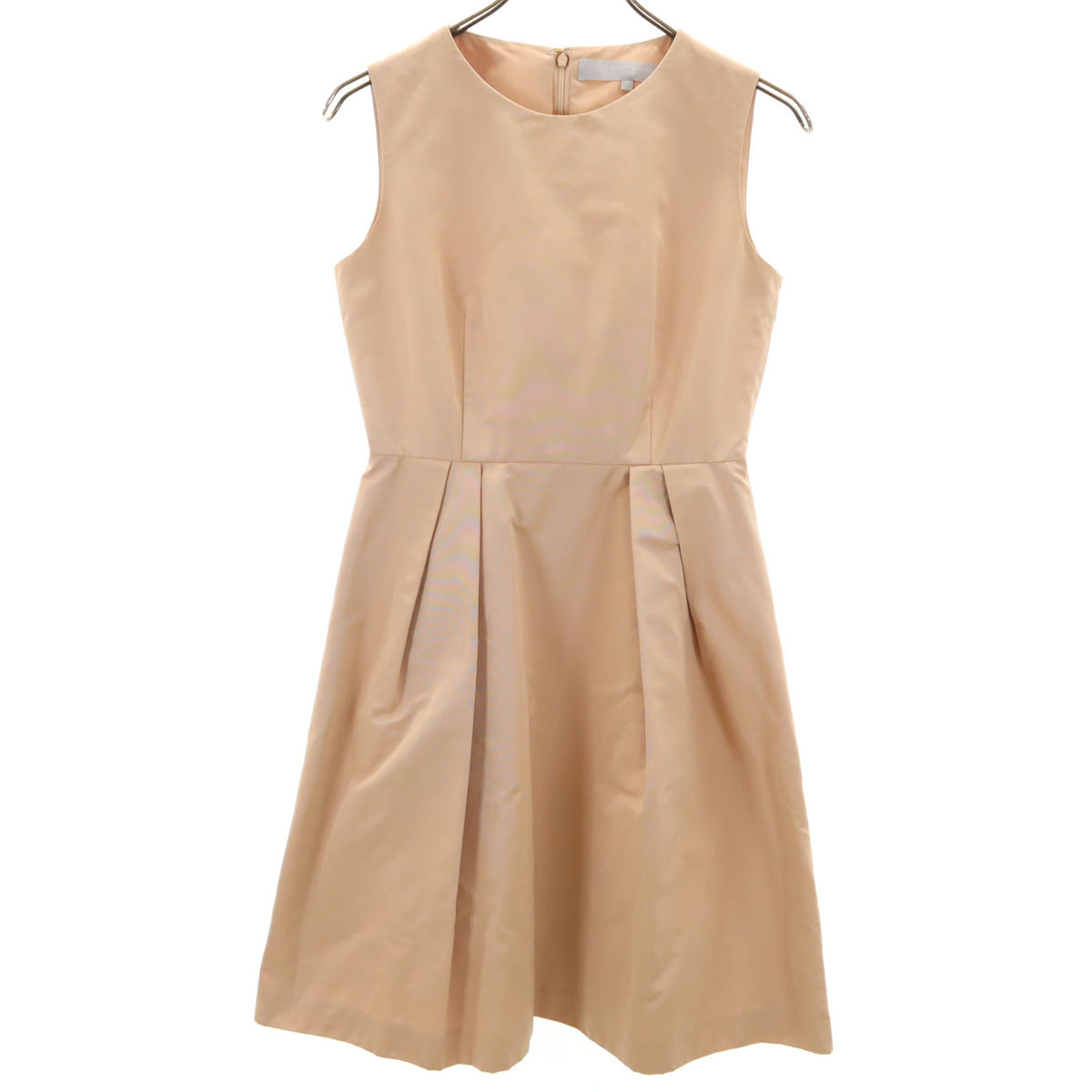 BEAUTY&YOUTH UNITED ARROWS ビューティーアンドユースユナイテッドアローズ 日本製 ノースリーブ 膝丈ワンピース S ベージュ レディース拍卖