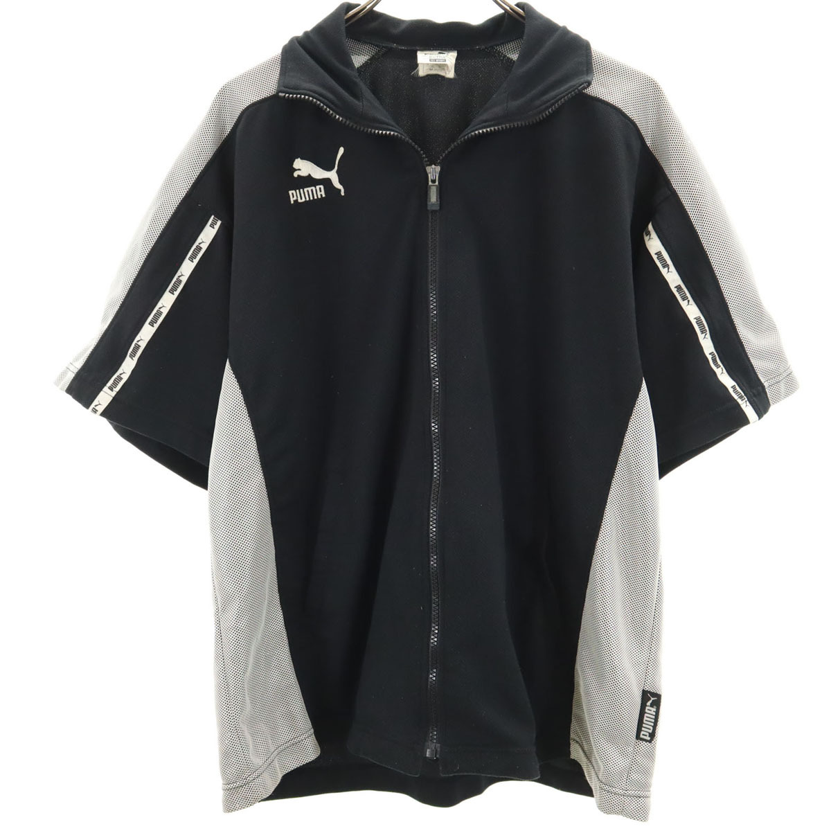 PUMA プーマ 90s 日本製 オールド ヒットユニオン 半袖 トラックジャケット M ブラック メンズ拍卖