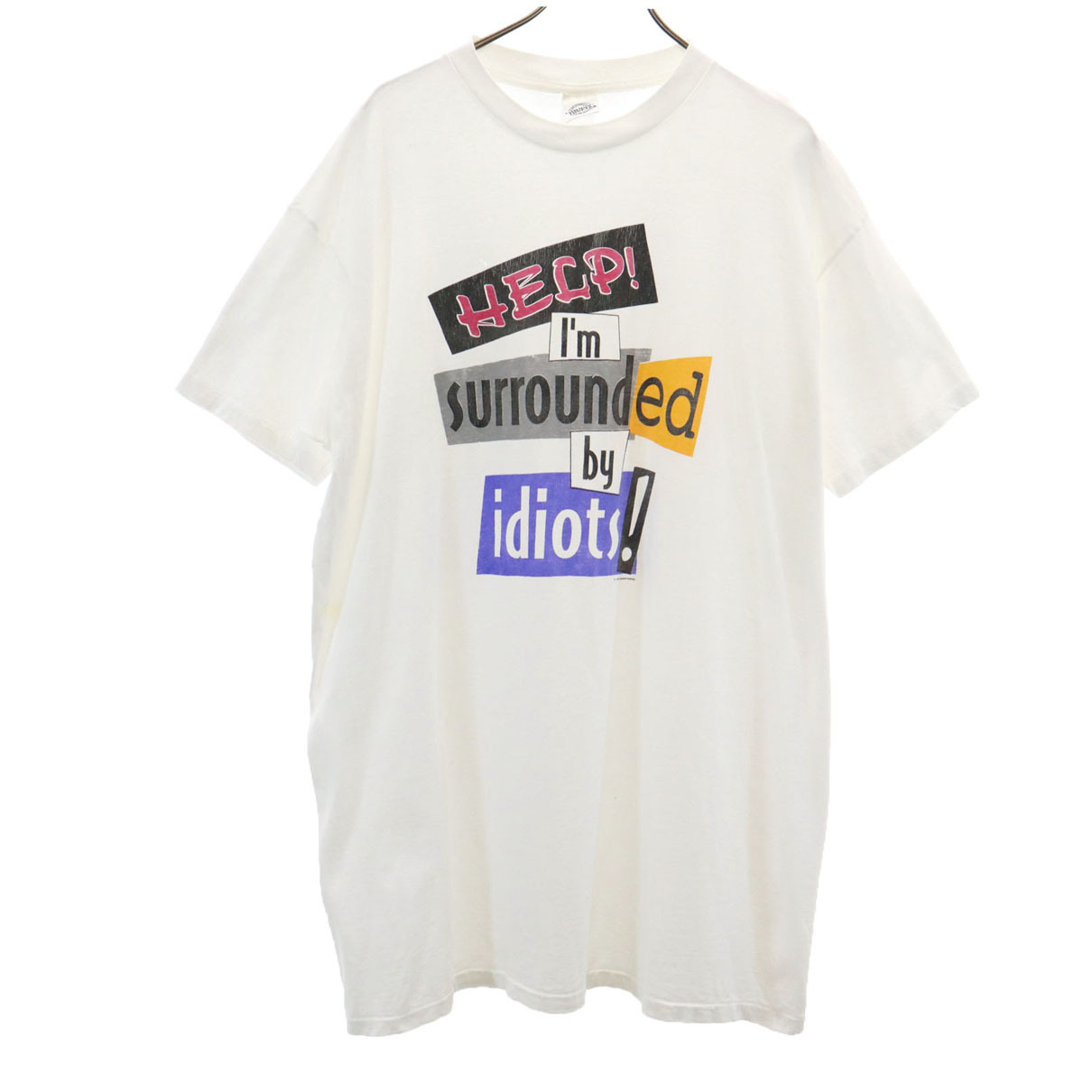 COMMON THREADS 90s USA製 オールド 半袖 ロング Tシャツ ONE SIZE ホワイト ビッグサイズ シングルステッチ メンズ拍卖