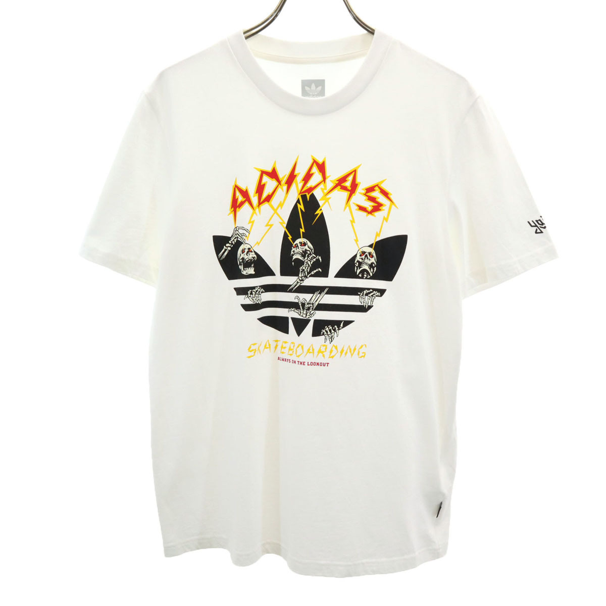 adidas Originals アディダスオリジナルス Skateboarding ヤイア トレフォイルロゴ 半袖 Tシャツ S ホワイト メンズ拍卖