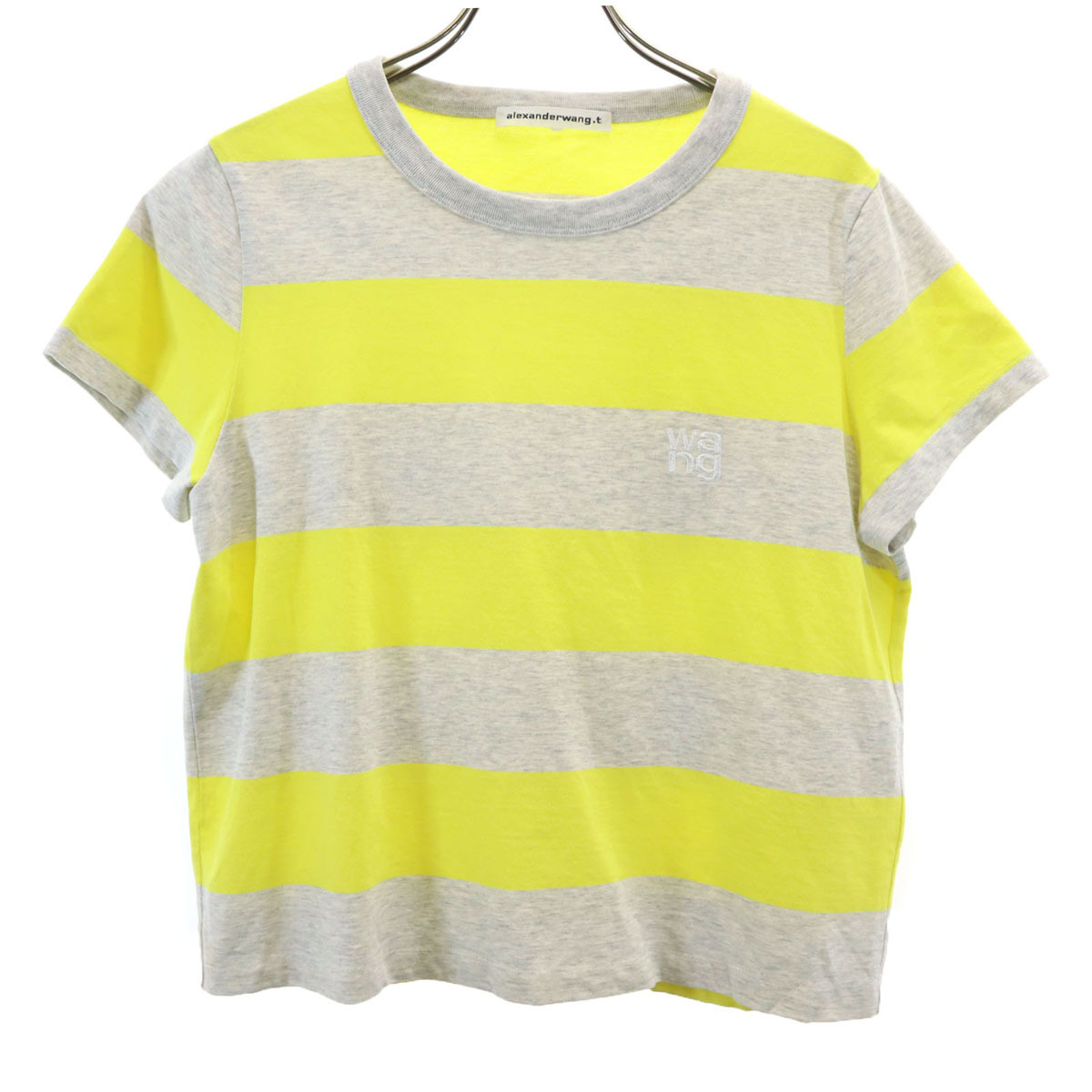 Alexander Wang アレキサンダーワン ボーダー柄 半袖 Tシャツ S グレー系 レディース拍卖