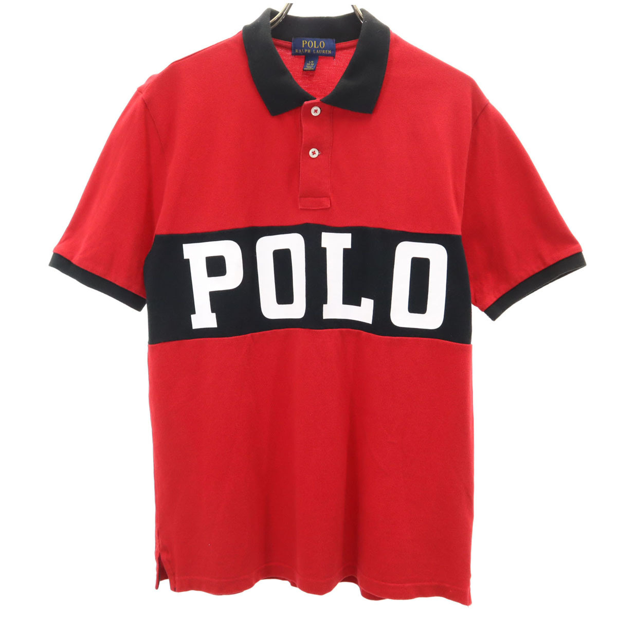 POLO RALPH LAUREN ポロラルフローレン 半袖 ポロシャツ L/G(14-16) 赤系 鹿の子地 キッズ拍卖