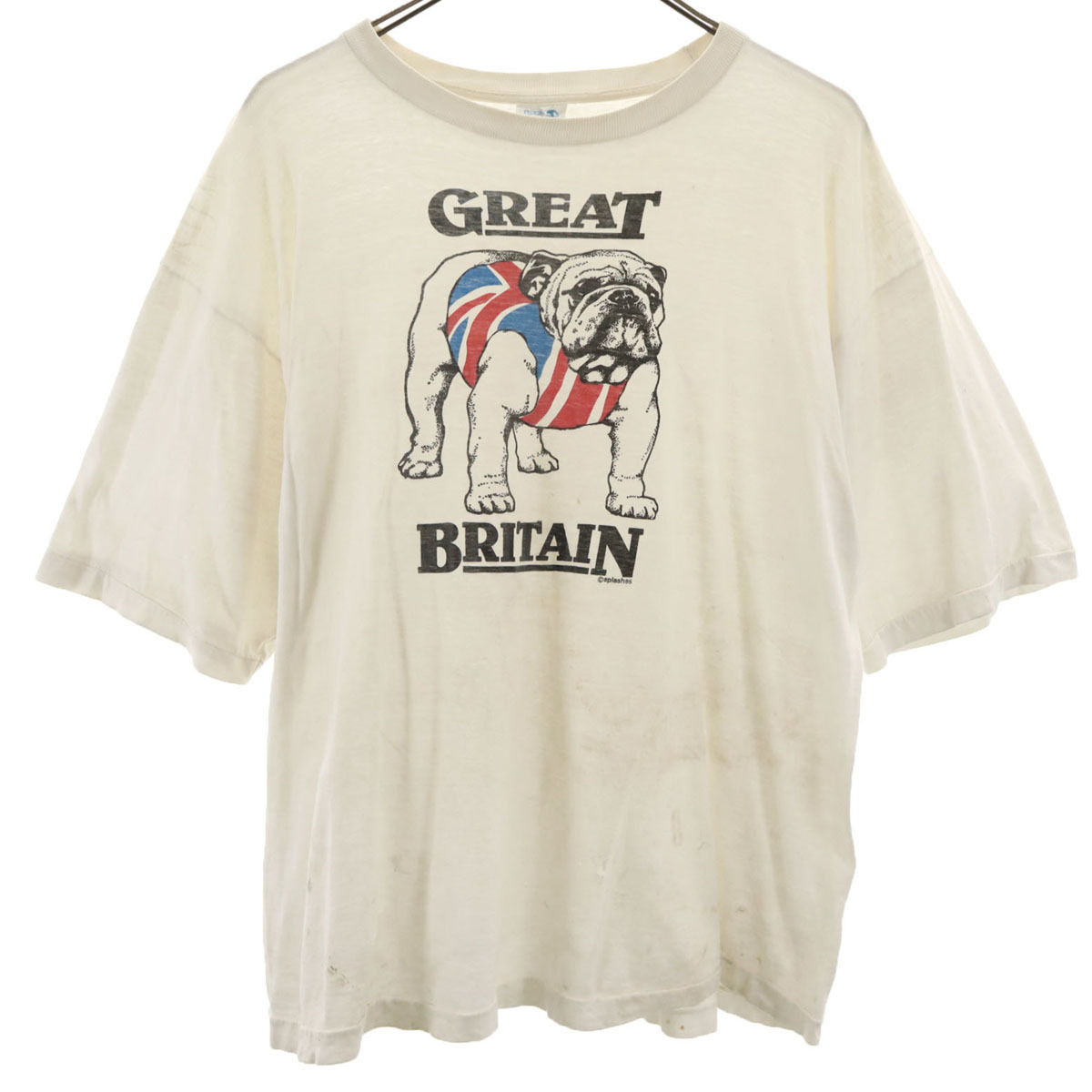 Splash スプラッシュ 80s ヴィンテージ 半袖 Tシャツ XL クリーム系 シングルステッチ メンズ拍卖