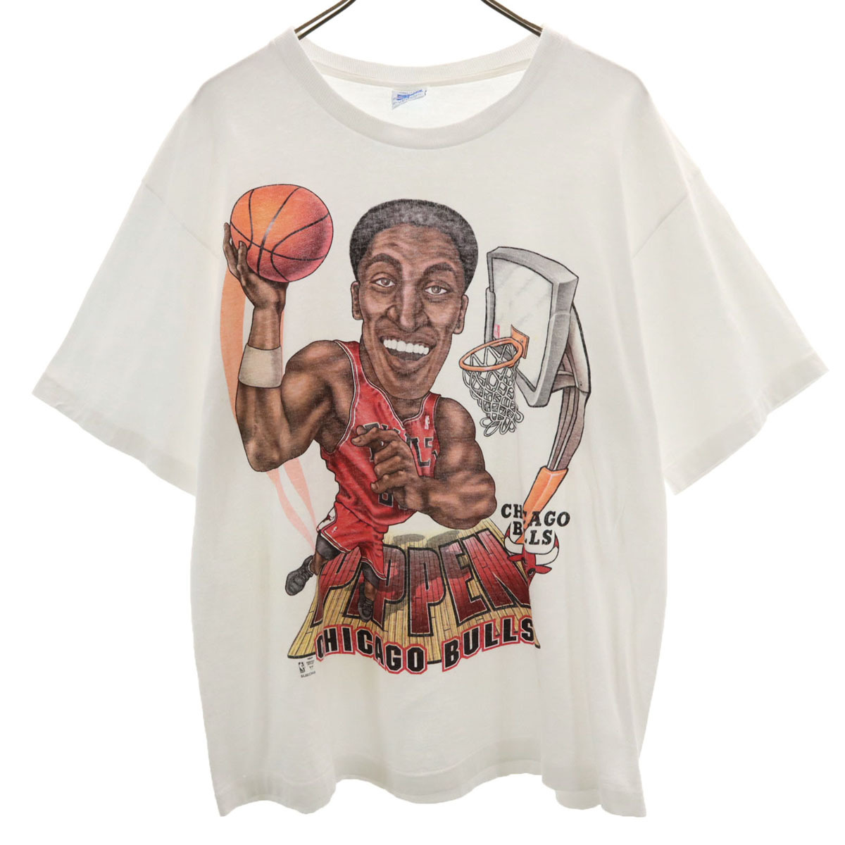 SALEM セーラム 90s USA製 オールド NBA シカゴ・ブルズ スコッティ・ピッペン 半袖 Tシャツ L CHICAGO BULLS シングルステッチ メンズ拍卖