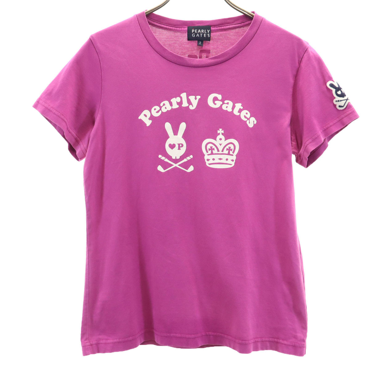PEARLY GATES パーリーゲイツ ゴルフ 半袖 Tシャツ 2 ピンクパープル レディース拍卖