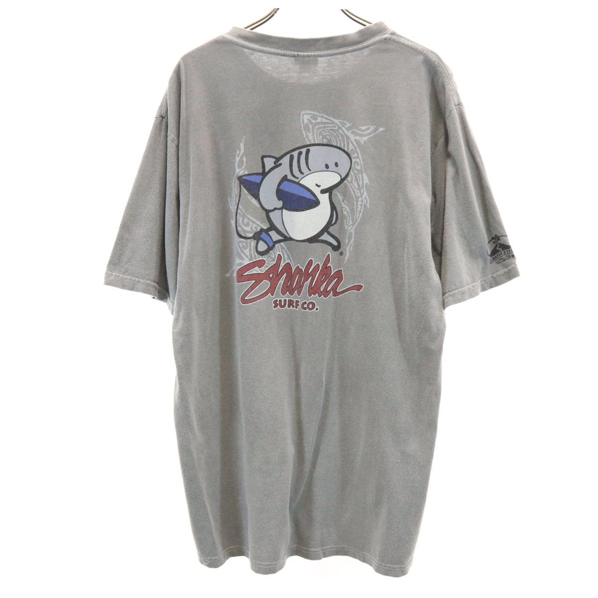 Crazy Shirt クレイジーシャツ バックプリント シャーク 半袖 Tシャツ M グレー 鮫 メンズ拍卖