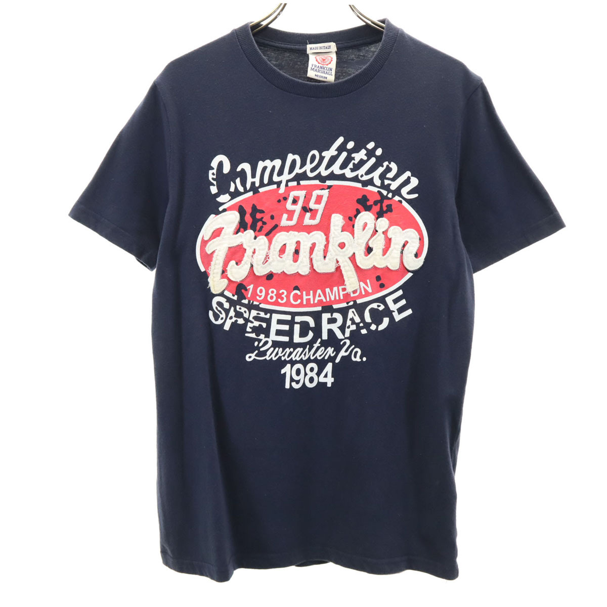 FRANKLIN&MARSHALL フランクリンマーシャル イタリア製 半袖 Tシャツ M ネイビー メンズ拍卖