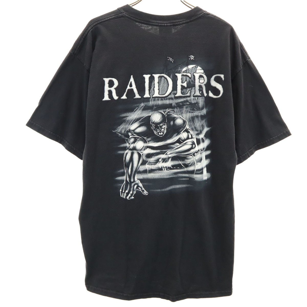 GILDAN ギルダン バックプリント RAIDERS 半袖 Tシャツ L ブラック メンズ拍卖