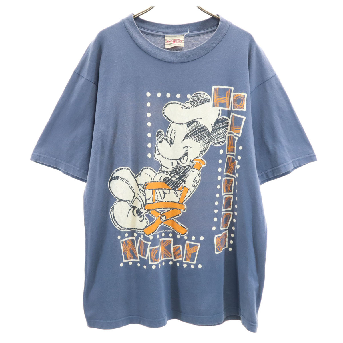 HOLLYWOODMICHEY ハリウッドミッキー USA製 半袖 Tシャツ ブルー系 メンズ拍卖