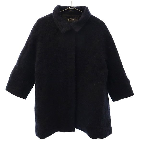 STUNNING LURE スタニングルアー ウール ステンカラー ジャケット ネイビー×ブラック レディース拍卖