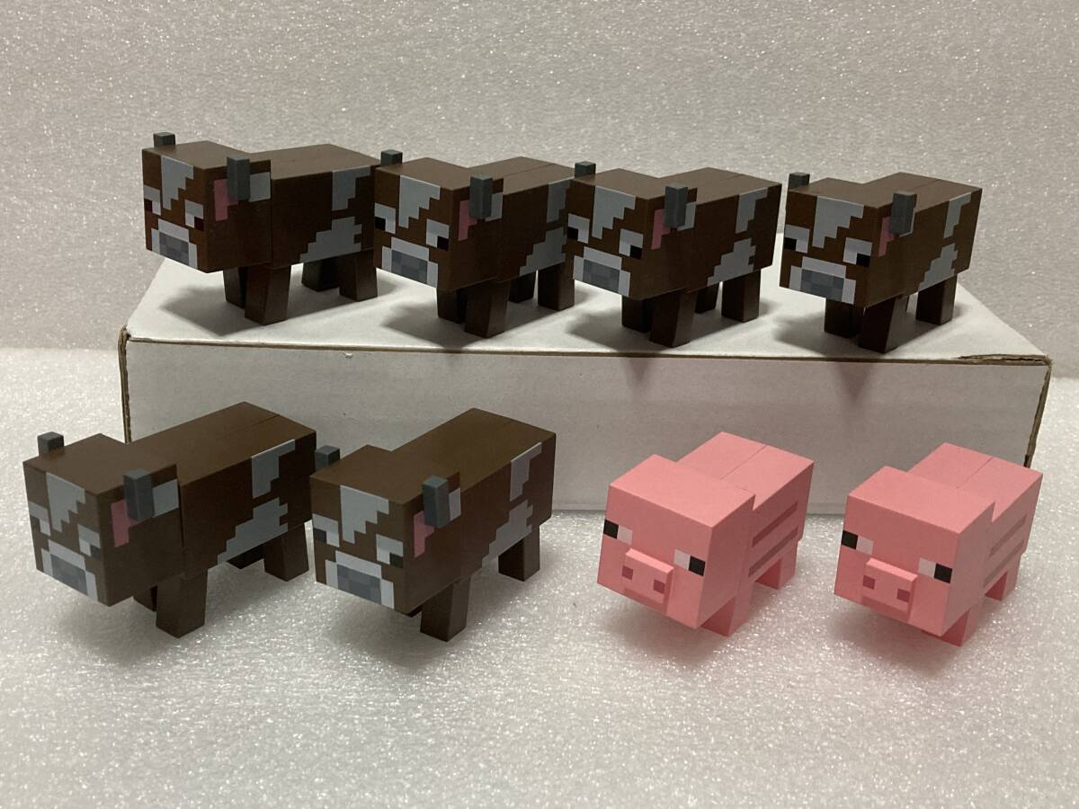 マインクラフト ミニフィギュア 8体セット ウシ&ブタ拍卖