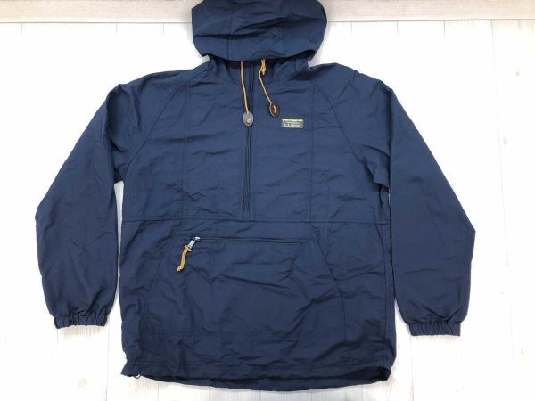 エルエルビーン L.L.Bean アメカジ アウトドア レジャー アノラック パーカー プルオーバー メンズ ナイロン100% 裾ドローコード L 紺拍卖