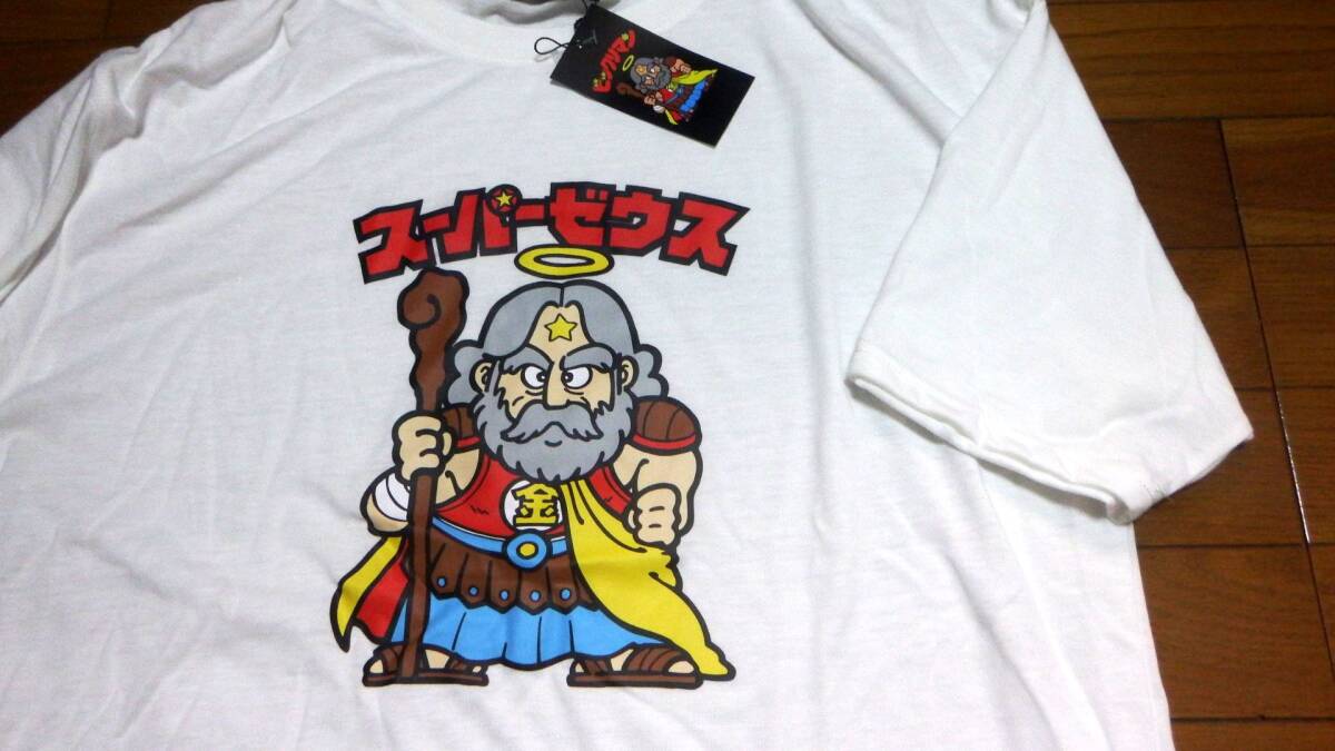 新品 即決価格 1点限り 早い者勝ち ロッテ公認 スーパーゼウス 白 Tシャツ 半袖 シャツ ビックリマン ロゴ 正規品拍卖