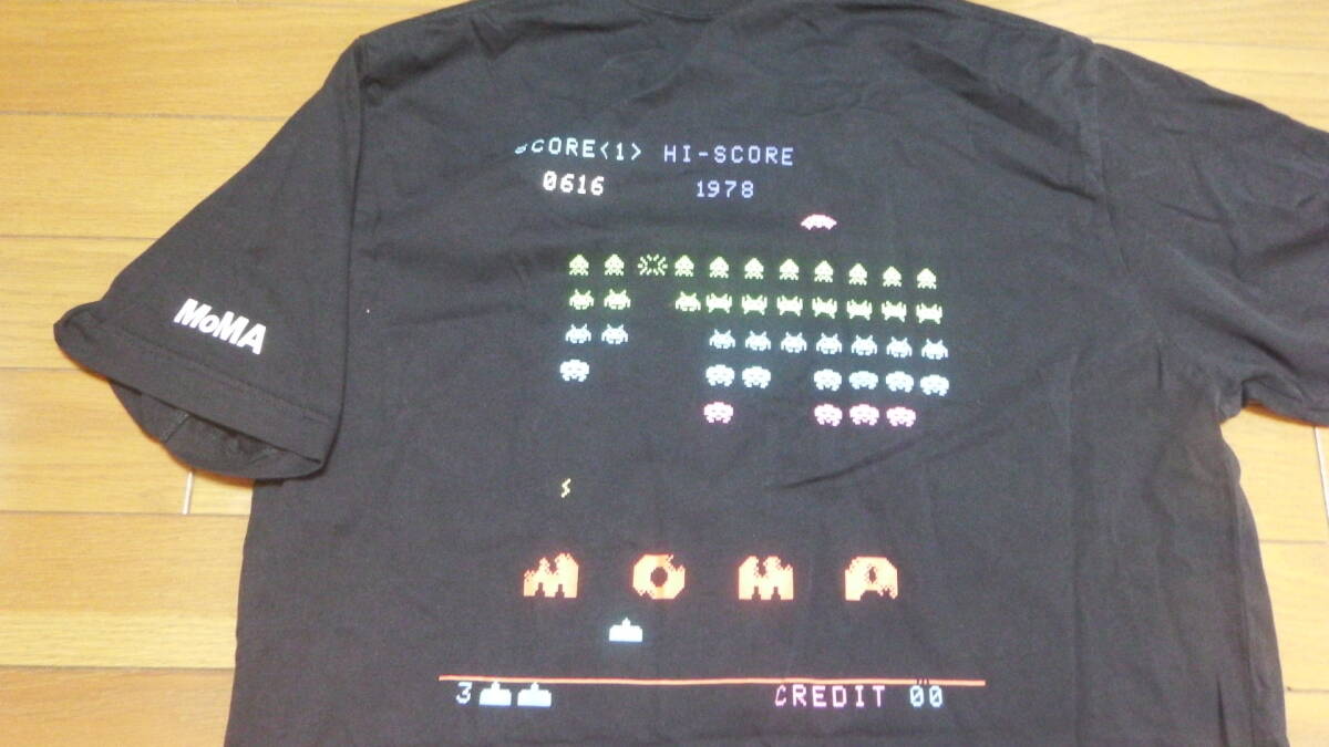 インベーダー Tシャツ MOMA 黒 XLサイズ 半袖 シャツ ドット絵 ゲームシャツ拍卖
